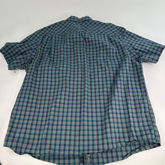 Duluth Trading Co Men's Plaid Relaxed Fit Size L Blue Button Down Short Sleeve - Picture 2 of 11